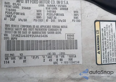 2002 Ford Explorer Xlt из США, поврежденный, VIN 1FMZU63E92UA65426